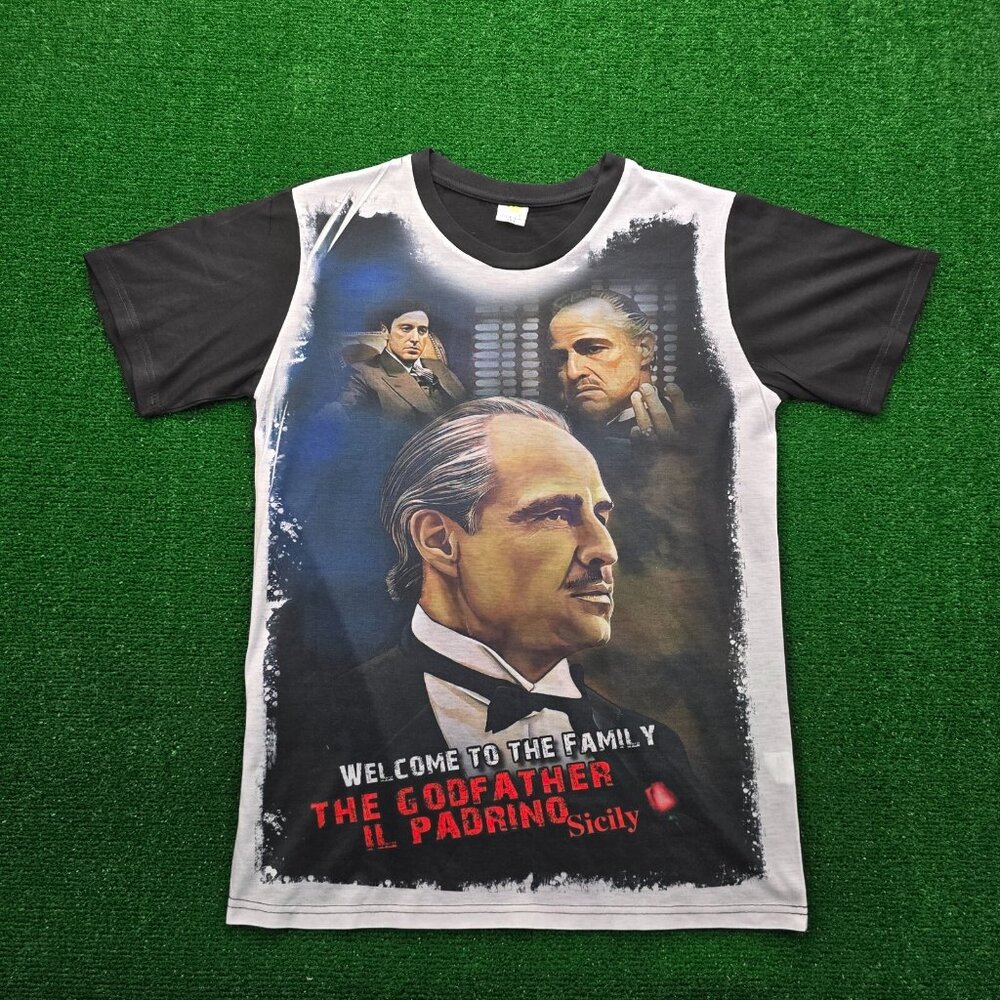The Godfather Tshirt Mens Large Black Short Sleeve Il Padrino Sicily Mafia Movie